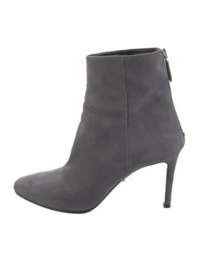 Pre-owned Prada Suede Boots In Gray