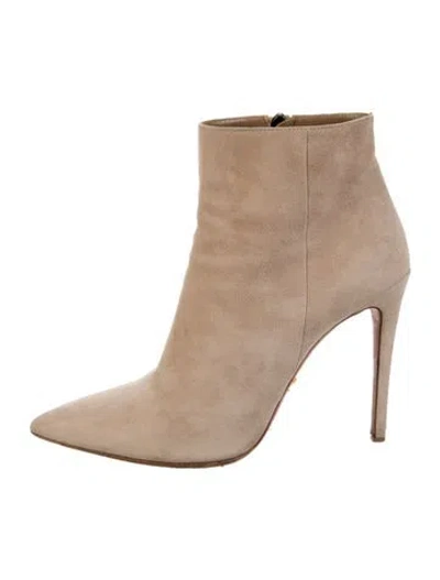 Pre-owned Prada Suede Boots In Gray