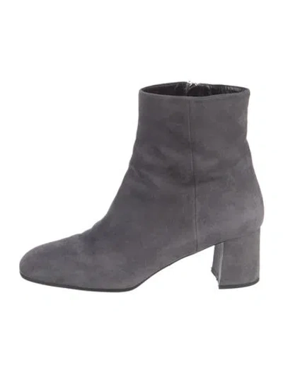 Pre-owned Prada Suede Boots In Gray