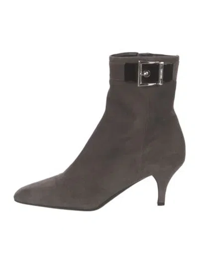 Pre-owned Prada Suede Boots In Gray