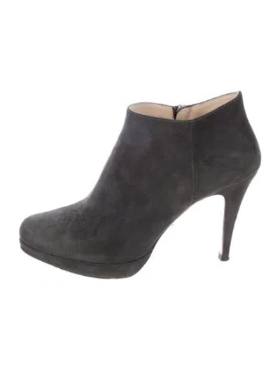 Pre-owned Prada Suede Boots In Gray