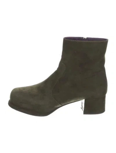 Pre-owned Prada Suede Boots In Green