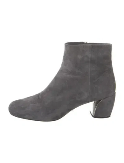 Pre-owned Prada Suede Boots In Grey