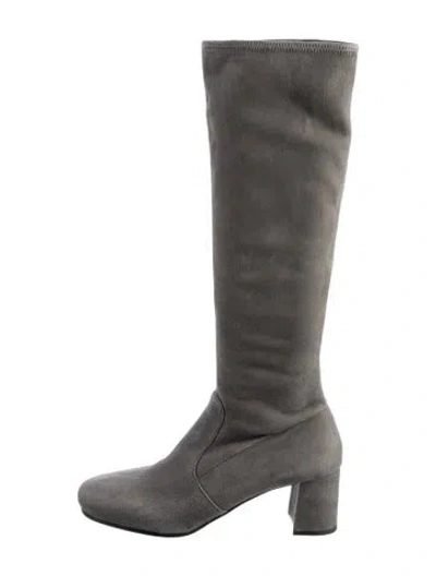 Pre-owned Prada Suede Boots In Grey