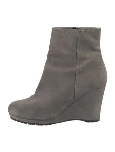 Pre-owned Prada Suede Boots In Grey