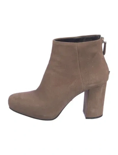 Pre-owned Prada Suede Boots In Neutral