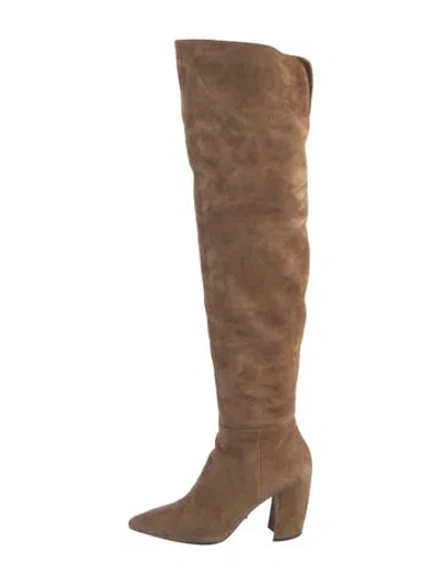 Pre-owned Prada Suede Boots In Neutral