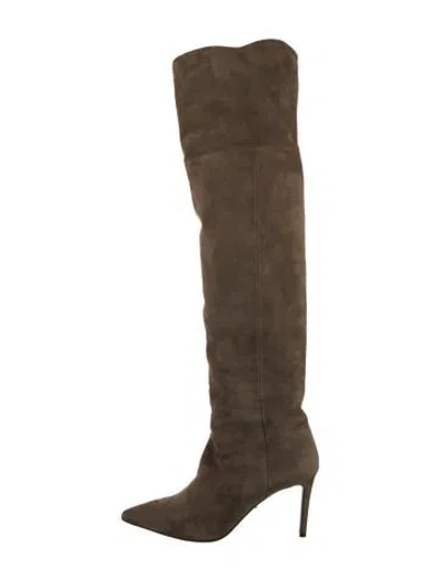 Pre-owned Prada Suede Boots In Neutral