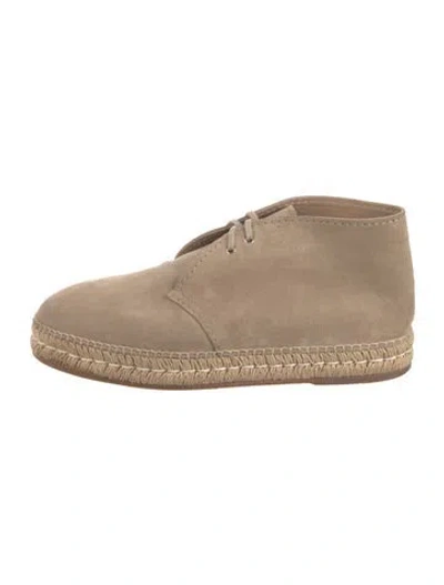 Pre-owned Prada Suede Boots In Neutral