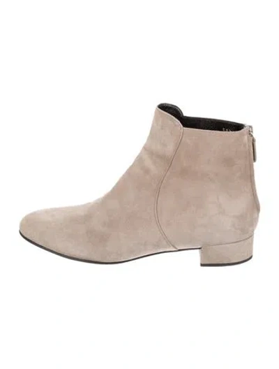 Pre-owned Prada Suede Boots In Neutral