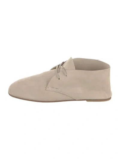 Pre-owned Prada Suede Boots In Neutral