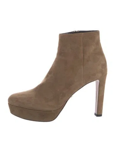 Pre-owned Prada Suede Boots In Neutrals