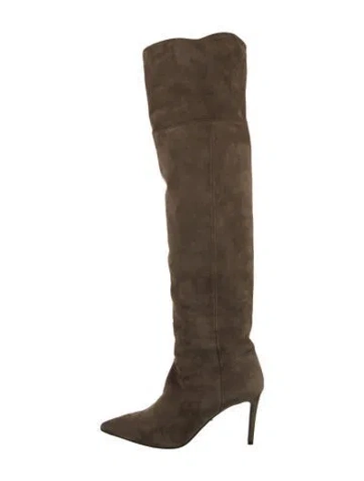 Pre-owned Prada Suede Boots In Neutrals