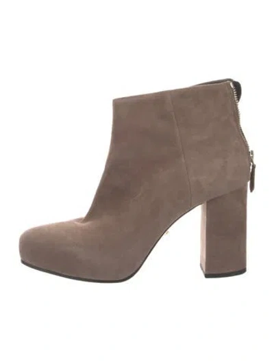 Pre-owned Prada Suede Boots In Neutrals