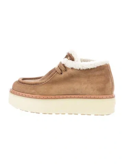 Pre-owned Prada Suede Boots In Neutrals