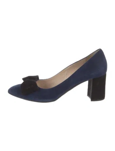 Pre-owned Prada Suede Bow Accents Pumps In Multi
