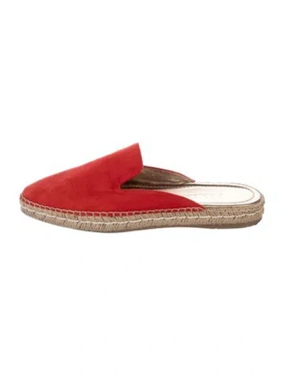 Pre-owned Prada Suede Braided Accents Espadrilles In Red