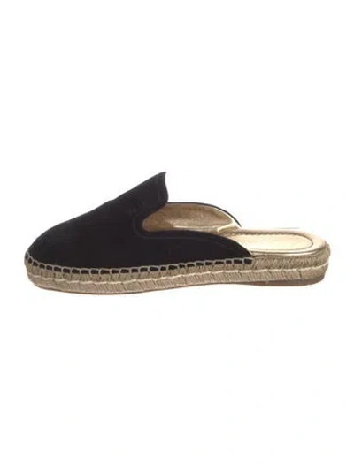 Pre-owned Prada Suede Braided Accents Mules In Black