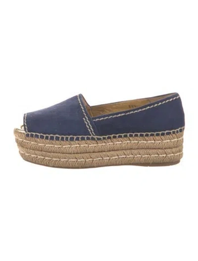 Pre-owned Prada Suede Braided Accents Pumps In Blue