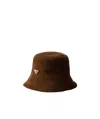 Prada Suede Bucket Hat In Brown