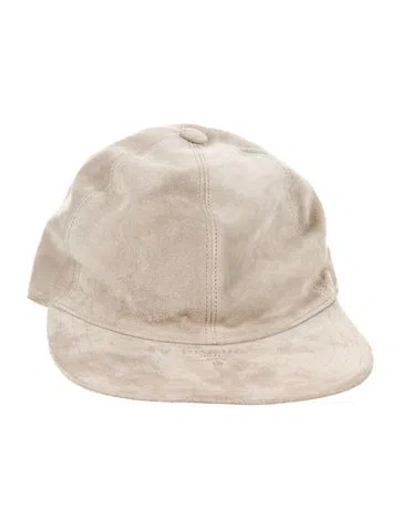 Pre-owned Prada Suede Buckle Baseball Cap In Neutral