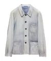 Prada Suede Caban Jacket In White