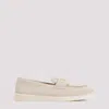 Prada Triangle-logo Suede Loafers In Deserto