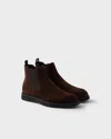 Prada Elasticated-panel Chelsea Boots In Brown