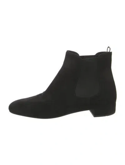 Pre-owned Prada Suede Chelsea Boots In Black