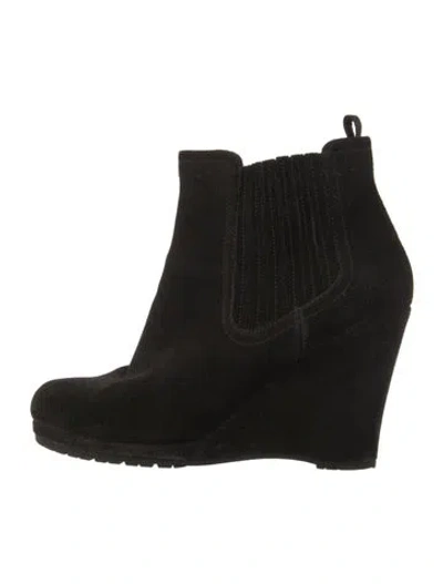 Pre-owned Prada Suede Chelsea Boots In Black