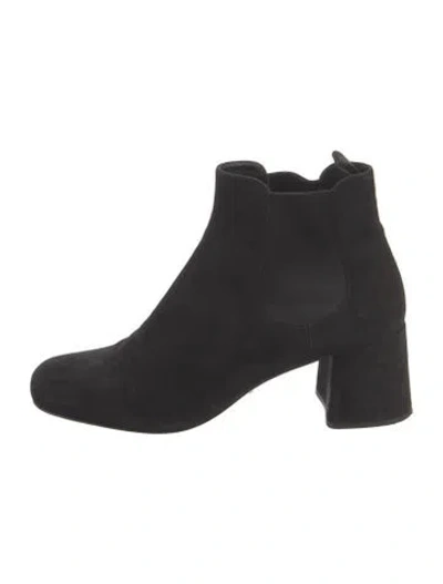 Pre-owned Prada Suede Chelsea Boots In Black