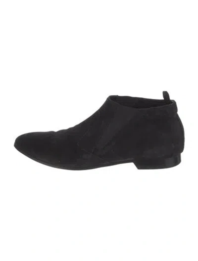 Pre-owned Prada Suede Chelsea Boots In Black