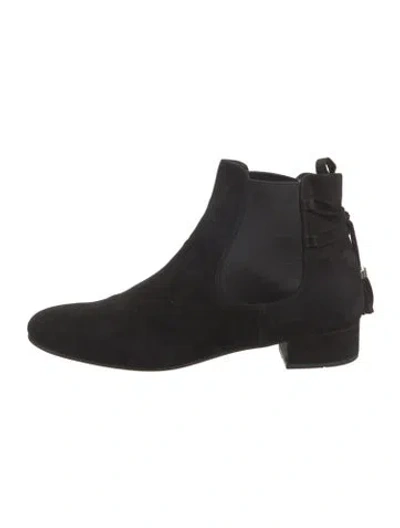 Pre-owned Prada Suede Chelsea Boots In Black