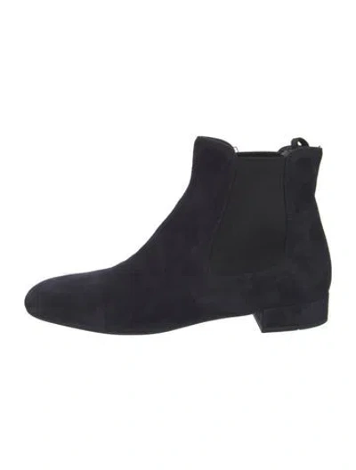 Pre-owned Prada Suede Chelsea Boots In Blue