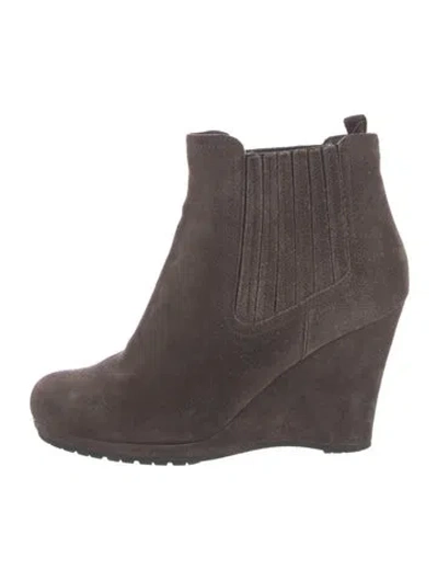 Pre-owned Prada Suede Chelsea Boots In Brown