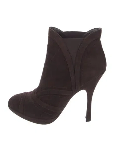 Pre-owned Prada Suede Chelsea Boots In Brown