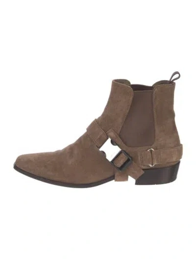 Pre-owned Prada Suede Chelsea Boots In Brown
