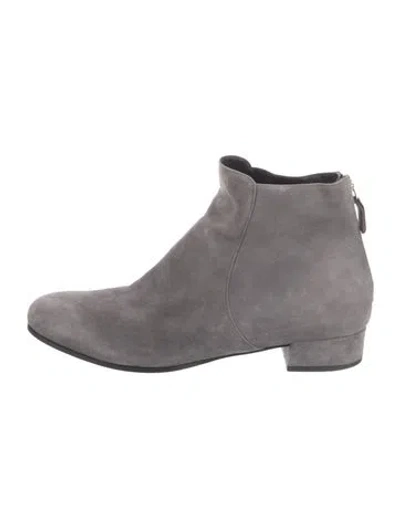 Pre-owned Prada Suede Chelsea Boots In Gray