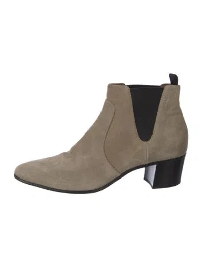 Pre-owned Prada Suede Chelsea Boots In Neutral