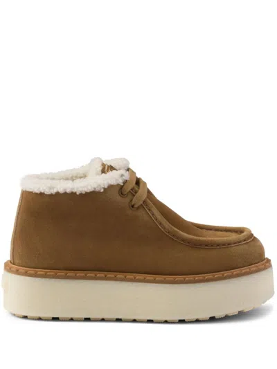 Prada Desert-boots Aus Wildleder In Cannella