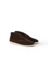Prada Suede Chukka Boots In Brown