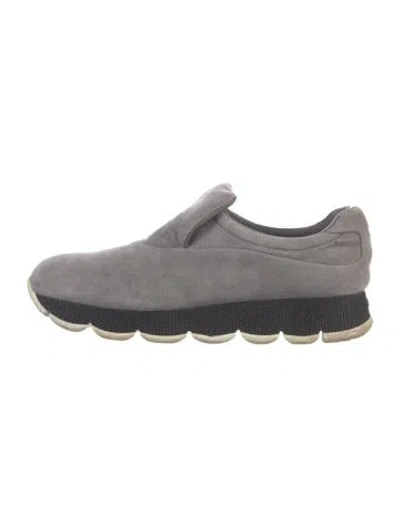 Pre-owned Prada Suede Chunky Sneakers In Grey