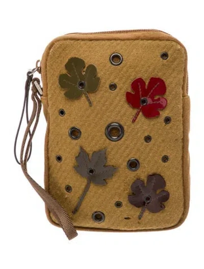 Pre-owned Prada Suede Clutch Vintage In Brown