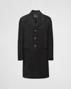 Prada Suede Coat In Black