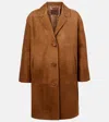 Prada Mantel Aus Veloursleder In Braun