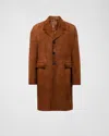Prada Leather Coat In Oak