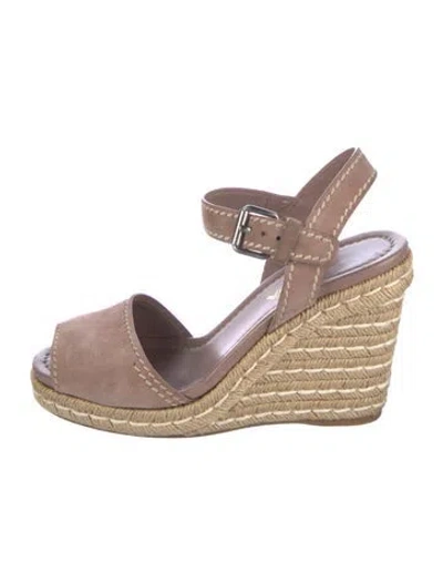 Pre-owned Prada Suede Colorblock Pattern Espadrilles In Purple