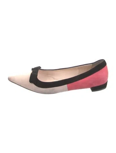 Pre-owned Prada Suede Colorblock Pattern Loafers In Neutral