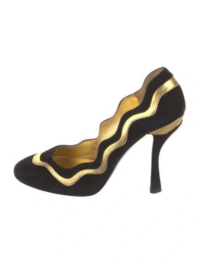 Pre-owned Prada Suede Colorblock Pattern Pumps
