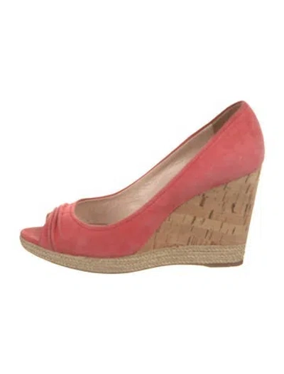 Pre-owned Prada Suede Colorblock Pattern Pumps In Pink